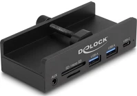 Delock USB 5 GBPS 3 port hubon keresztül 2 x a-típusú usb, 1 x usb type-c -k és 2 bemenetes kép