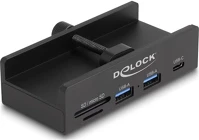 Delock USB 5 GBPS HUB 2 X A-TÍPUSÚ USB, 1 X USB type-c  és sd + micro sd csatlakozó felületekkel és záró csavarral kép