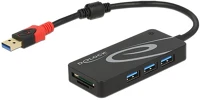 Delock USB A-TÍPUSÚ &GT; 3 külső, usb 3.1-es, 1. generációs elosztó,  x usb a-típusú + két nyílással ren kép