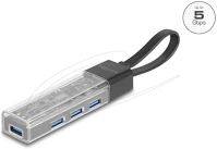 Delock USB HUB 5 GBPS A-TÍPUSÚ USB vagy usb type-c  porttal átlátszó házban kép