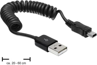 Delock USB2.0-A Usb2.0-a anya > usb mini apa spirál kábel kép