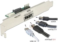 Delock V/12 V Sata3 usb pinheader -> esatapd m/f hátlapi kivezetés 5 v/12 v kép