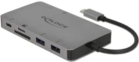 Delock VGA / USB 3.1 / SD / LAN Usb type-c dokkolóállomás 4k - hdmi / vga / usb 3.1 / sd / lan / pd 3.0 kép