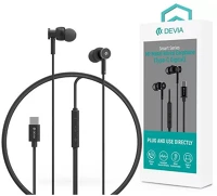 Devia ST108776 Smart series m1 metal in-ear type-c fekete sztereó fülhallgató kép