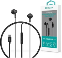 Devia ST108790 Smart series m2 metal in-ear type-c fekete sztereó fülhallgató kép
