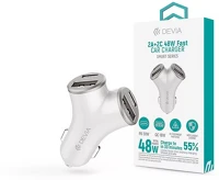 Devia ST112537 Smart series 48w pd+qc 2xusb+2xtype-c ezüst autós gyorstöltő kép