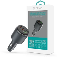 Devia ST112780 Extreme speed series 65w pd+qc autós gyorstöltő usb+2xtype-c - fekete kép