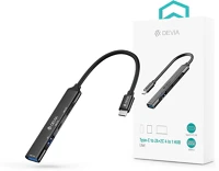 Devia ST129412 lite1 4 in 1 hub - usb-c 3.1 - usb 3.0/usb 2.0/2xtype-c elosztó/adapter kép