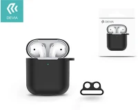Devia ST326752 Szilikon tok airpods fülhallgatóhoz -  airpods v.2 naked silicone case suit for airpods (whit loophole) - black kép