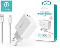 Devia ST346293 hálózati töltő adapter type-c bemenettel + type-c - lightning kábel kép
