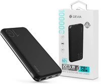 Devia ST354441 Smart series 22.5w - usb + type-c + microusb + pd 10.000 mah fekete power bank kép