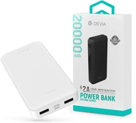 Devia ST354656 Univerzális hordozható, asztali akkumulátor töltő -  kintone series v2 power bank - 2xusb + type-c + microusb - 20.000 mah - fehér kép