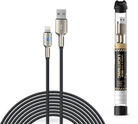 Devia ST378102 Mars series usb - lightning 1m fekete szövet adat- és töltőkábel kép