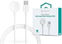 Devia ST381980 Smart series apple watch mágneses fehér töltőkábel + usb-a kábel kép
