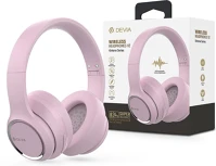 Devia ST383533 Wireless bluetooth sztereó fejhallgató beépített mikrofonnal -       kintone series wireless headphones v2 - rózsaszín kép