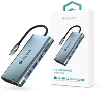 Devia ST399992 leopard 11in1 3xusb/type-c/pd/hdmi/vga/rj45/kártyaolvasó/jack elosztó kép