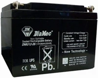 Diamec DMU12-26 12v 26ah zselés ólom akkumulátor gondozásmentes kép