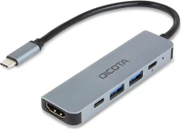 Dicota D32060 Usb-c 5-in-1 video hub 4k pd 100w silver kép