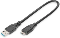 Digitus AK-300117-003-S Usb kábel 0,25 m usb 3.2 gen 1 (3.1 gen 1) usb a micro-usb b fekete kép