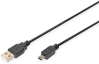 Digitus AK-300130-030-S Usb kábel 3 m usb 2.0 usb a mini-usb b fekete kép