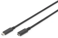 Digitus AK-300210-007-S Usb-c apa - usb-c anya hosszabbító kábel 1m - fekete kép