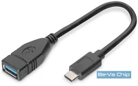 Digitus AK-300315-001-S Otg usb-c -> usb-a 3.0 m/f adapter 0.15m fekete kép