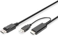 Digitus AK-330111-020-S Hdmi adapter cable hdmi to displayport 4k 2m black kép