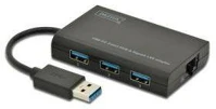 Digitus DA-70250 Digitus USB 3.0 3-portos HUB & Gigabit LAN adapter kép
