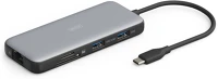Digitus DA-70915 8 portos usb-c 2x hdmi 3x usb 3.0 1x rj45 lan 1x sd 1x microsd 1x usb-cpd kép