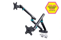 Digitus DA-90471 dupla univerzális (vesa 75/100) mechanikus rugós fekete monitor tartó kép