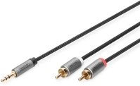 Digitus DB-510330-010-S Audio adapter cable, 3.5 mm stereo jack to rca 1m black kép