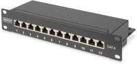 Digitus DN-91612S CAT.6 12PORT Dn-91612s cat.6 12port asztali fekete árnyékolt patch panel kép