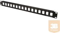 Digitus RAL9005 Patch panel 16port moduláris 1u unshielded black ral9005 kép