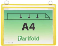 Djois 340004 Bemutatótábla, függő, a4, fekvő, fém fülecskével, sárga kép