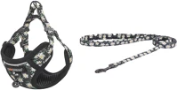 Dogness CAT SET DAISY Cat set  harness and leash 1,5m (daisy black) kép