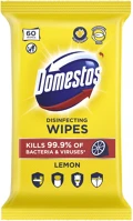 Domestos DA503XSZWY8710522992692 Higiénikus törlőkendő 60db/csg, 6csg/karton citrom kép