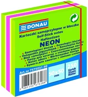 Donau 03.00636 Öntapadós jegyzettömb  50x50 mm 250 lap vegyes neon színek zöld kép