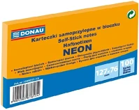 Donau 03.00638 Öntapadós jegyzettömb  76x127 mm 100 lap neon narancssárga kép
