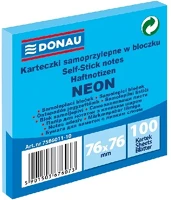Donau 03.00642 Öntapadós jegyzettömb  76x76 mm 100 lap neon kék kép