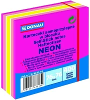 Donau 03.00650 Öntapadós jegyzettömb  76x76 mm 400 lap vegyes neon színek rózsaszín kép