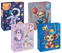 Donau 15086181-99 Ajándéktáska, zsinórfüles, 25x30x10 cm,  