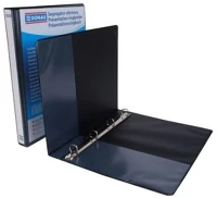 Donau COR_D278825FK Gyűrűs könyv, panorámás, 4 gyűrű, d alakú, 44 mm, a4, pp, fekete kép