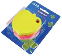 Donau COR_D7563 Öntapadó jegyzettömb, alma alakú, 400 lap, vegyes neon színek kép
