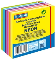 Donau U7574011PL-99 Öntapadó jegyzettömb  76x76 mm 400 lap vegyes neon színek 11 rétegű kép