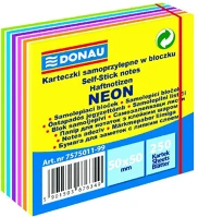 Donau U7575011-99 Öntapadó jegyzettömb  50x50 mm 250 lap vegyes neon színek 11 rétegű kép