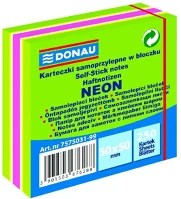 Donau U7575031-99 Öntapadó jegyzettömb  50x50 mm 250 lap vegyes neon színek zöld kép