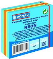 Donau U7575041-99 Öntapadó jegyzettömb  50x50 mm 250 lap vegyes neon színek kék kép