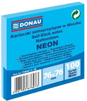 Donau U7586011-10 Öntapadó jegyzettömb  76x76 mm 100 lap neon kék kép