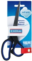 Donau U7922301PL-10 Olló irodai  soft grip 16,5 cm fekete-kék kép