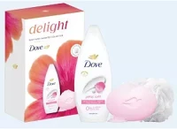 Dove TUSFÜRDŐ&SZAPPAN&FÜRDŐPAMACS Delight ajándékcsomag pink (tusfürdő&szappan&fürdőpamacs) 2025 kép